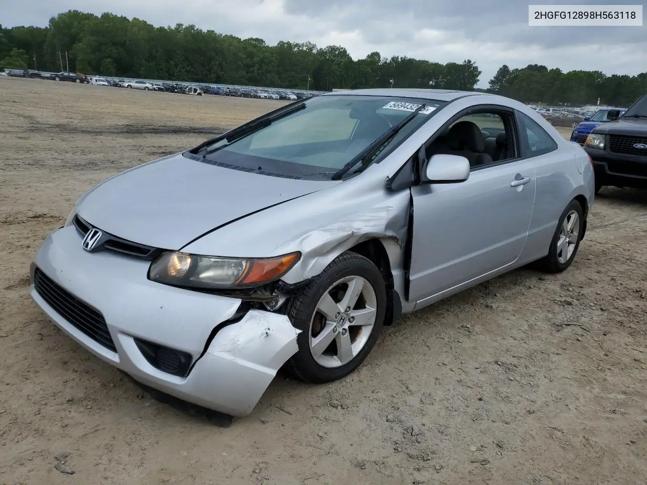 2008 Honda Civic Ex VIN: 2HGFG12898H563118 Lot: 56943205
