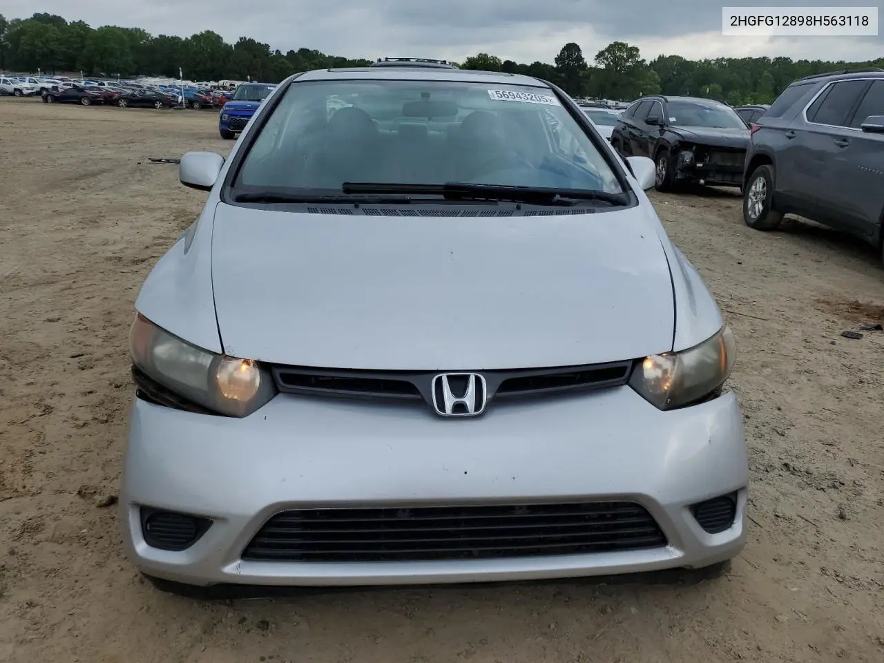 2008 Honda Civic Ex VIN: 2HGFG12898H563118 Lot: 56943205