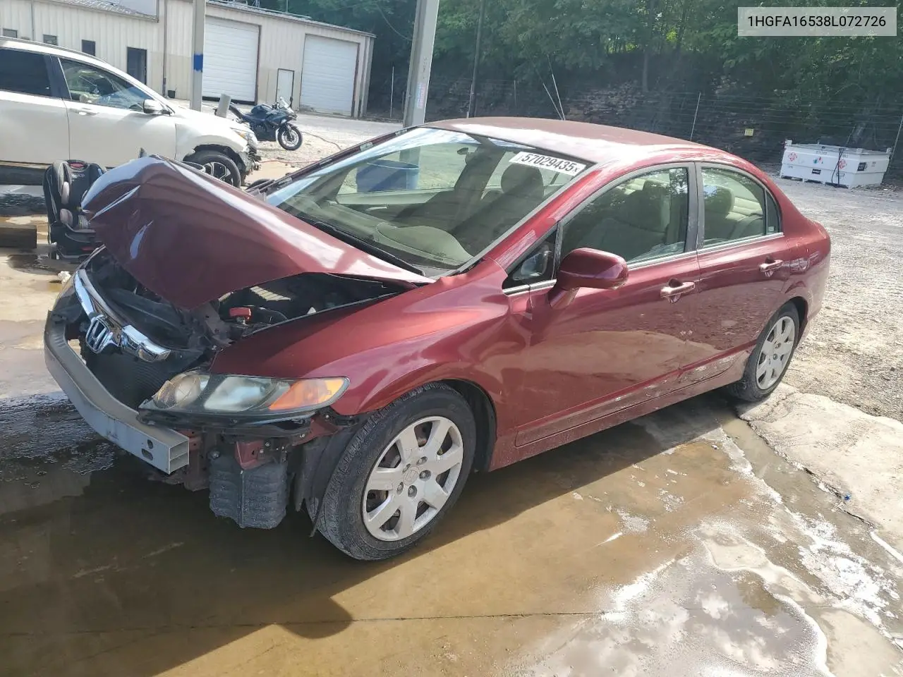 2008 Honda Civic Lx VIN: 1HGFA16538L072726 Lot: 57029435