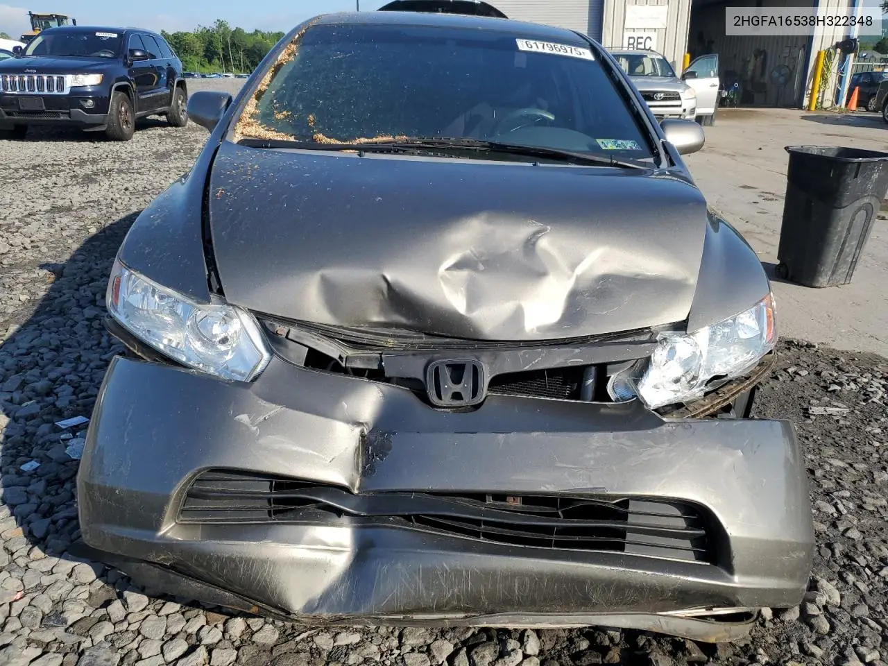 2008 Honda Civic Lx VIN: 2HGFA16538H322348 Lot: 61796975