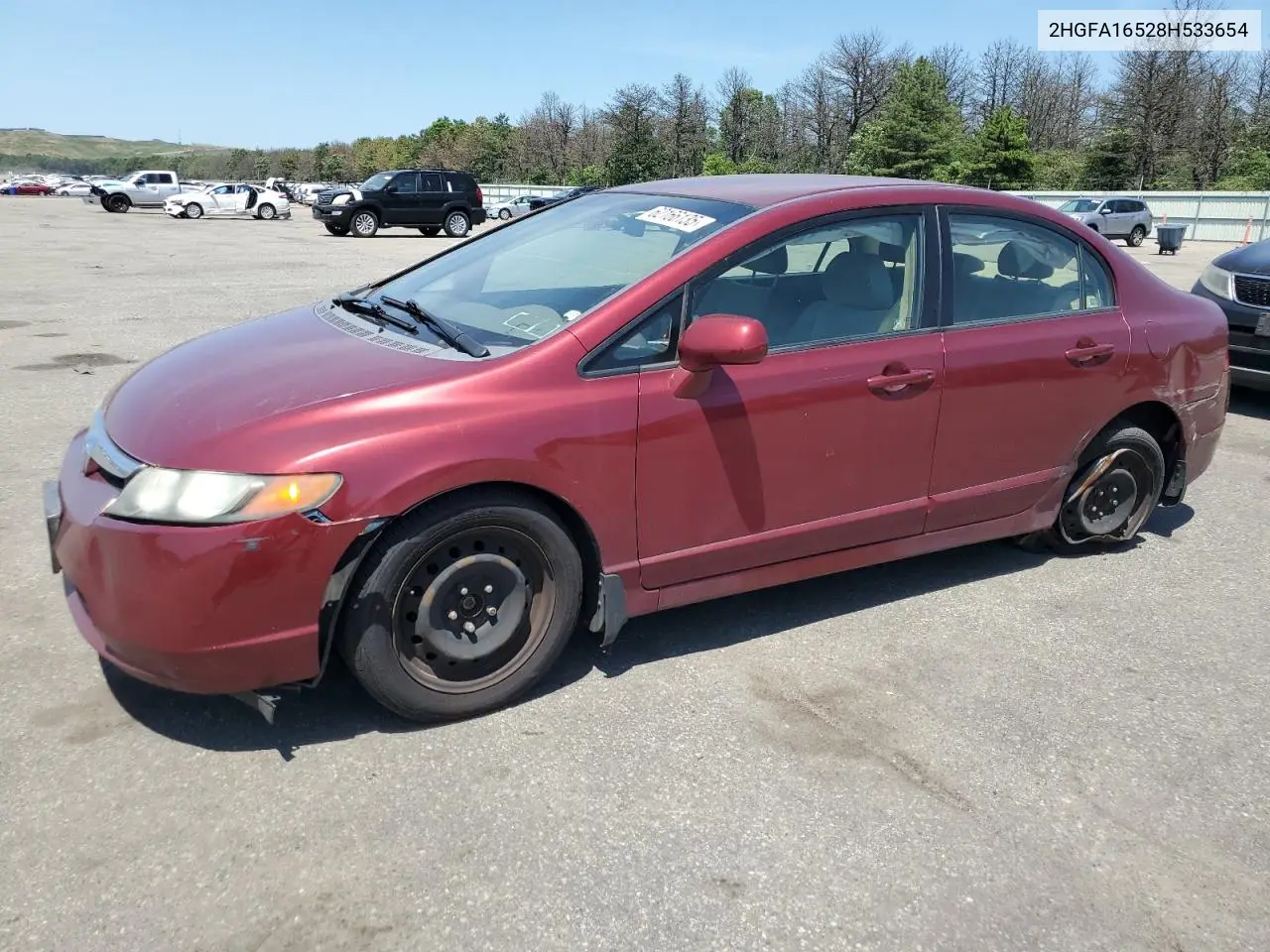 2008 Honda Civic Lx VIN: 2HGFA16528H533654 Lot: 62166135