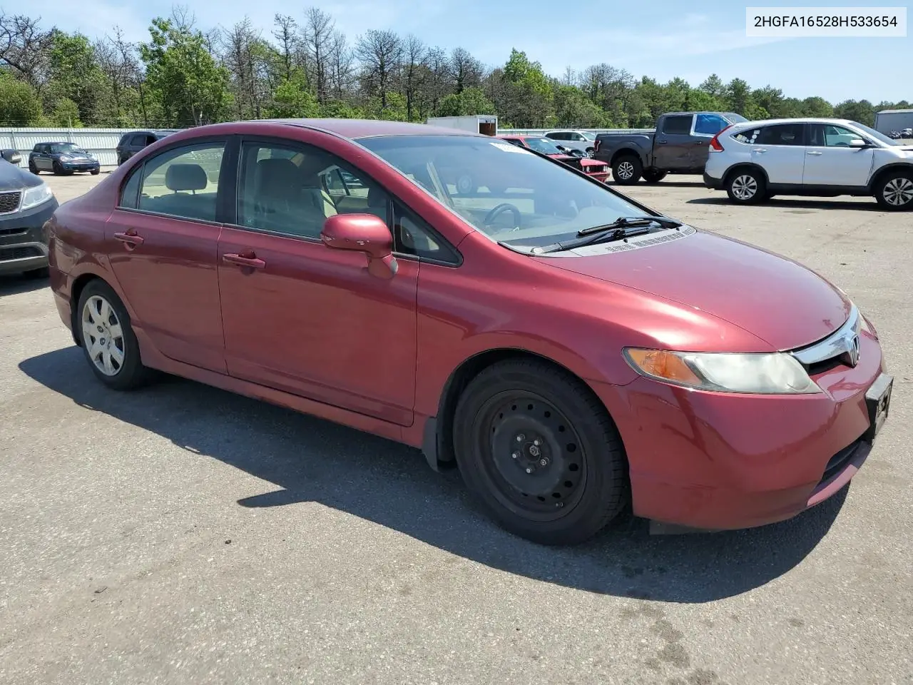 2008 Honda Civic Lx VIN: 2HGFA16528H533654 Lot: 62166135