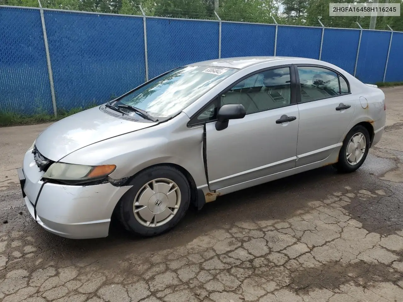 2008 Honda Civic Dx-G VIN: 2HGFA16458H116245 Lot: 63064845