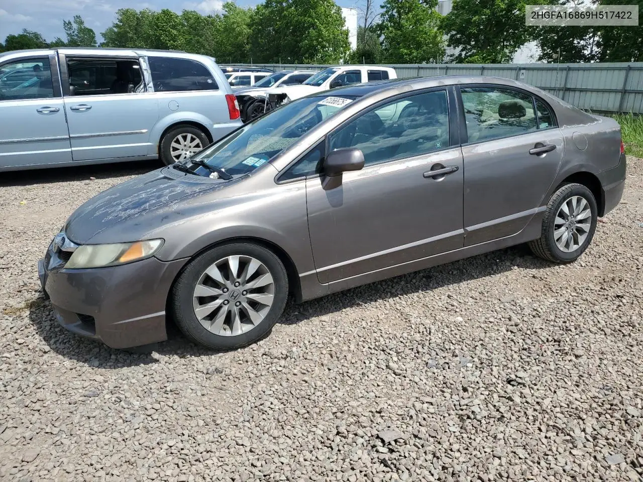 2009 Honda Civic Ex VIN: 2HGFA16869H517422 Lot: 61356675
