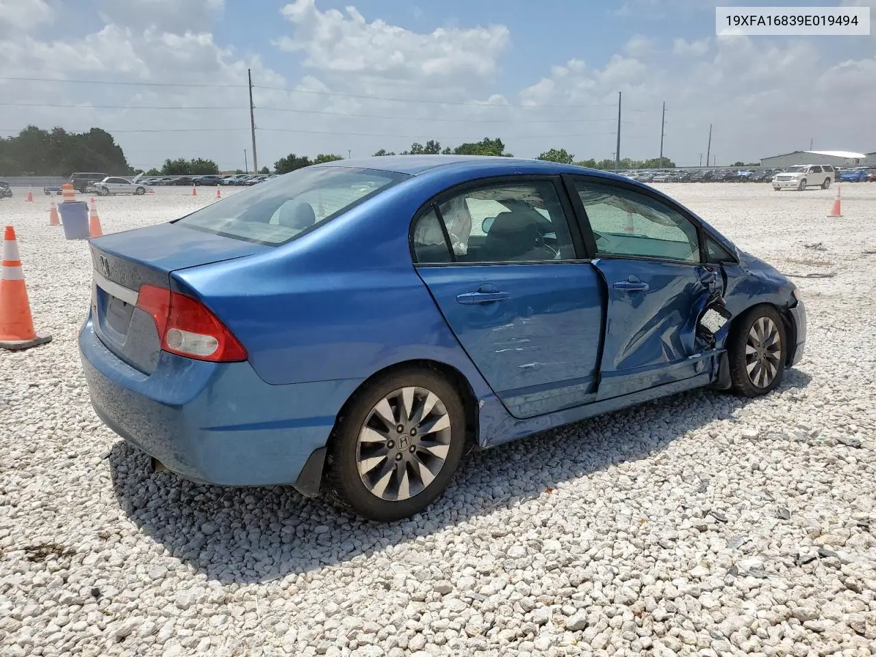 2009 Honda Civic Ex VIN: 19XFA16839E019494 Lot: 62151915