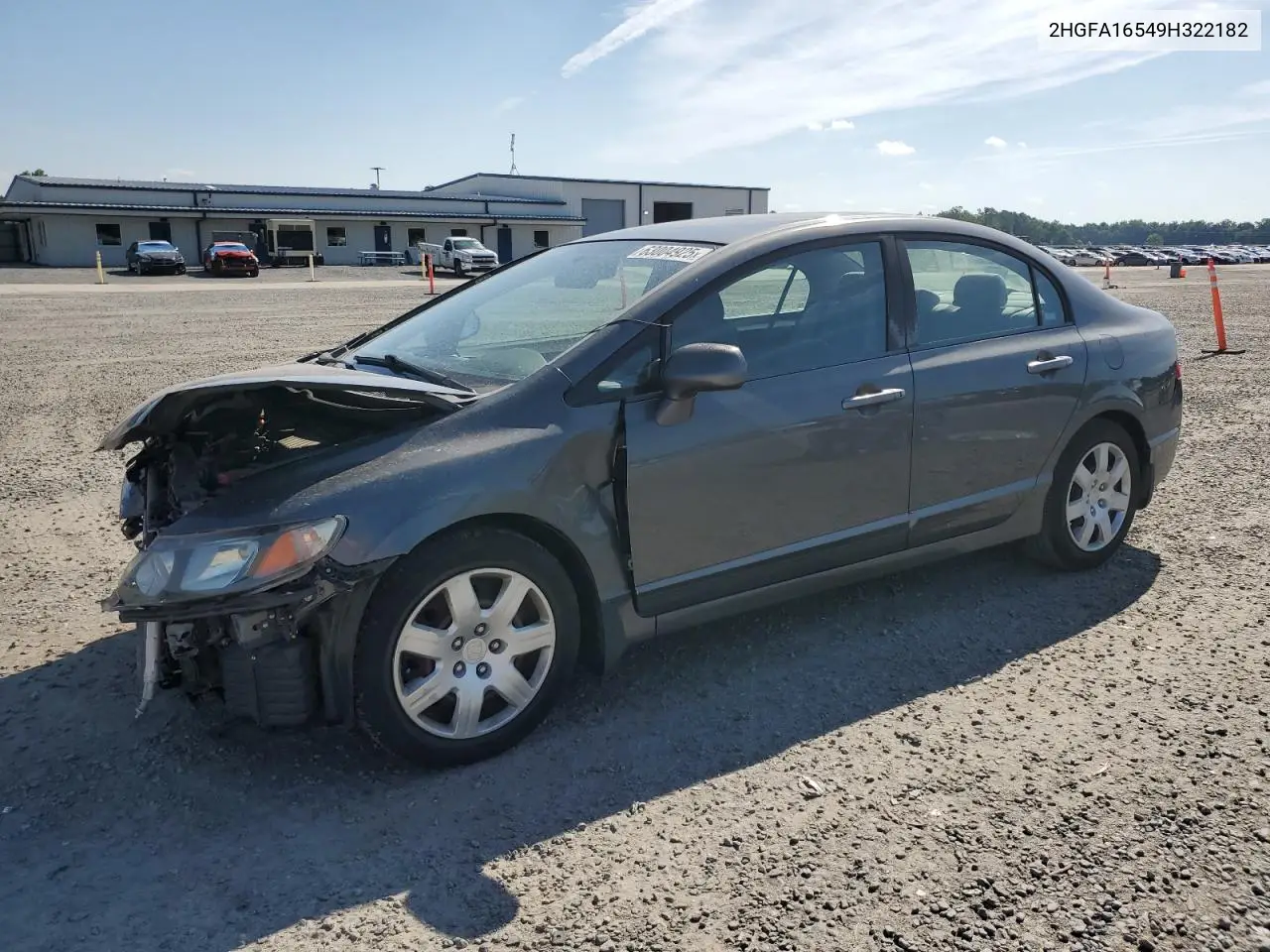 2009 Honda Civic Lx VIN: 2HGFA16549H322182 Lot: 63004925