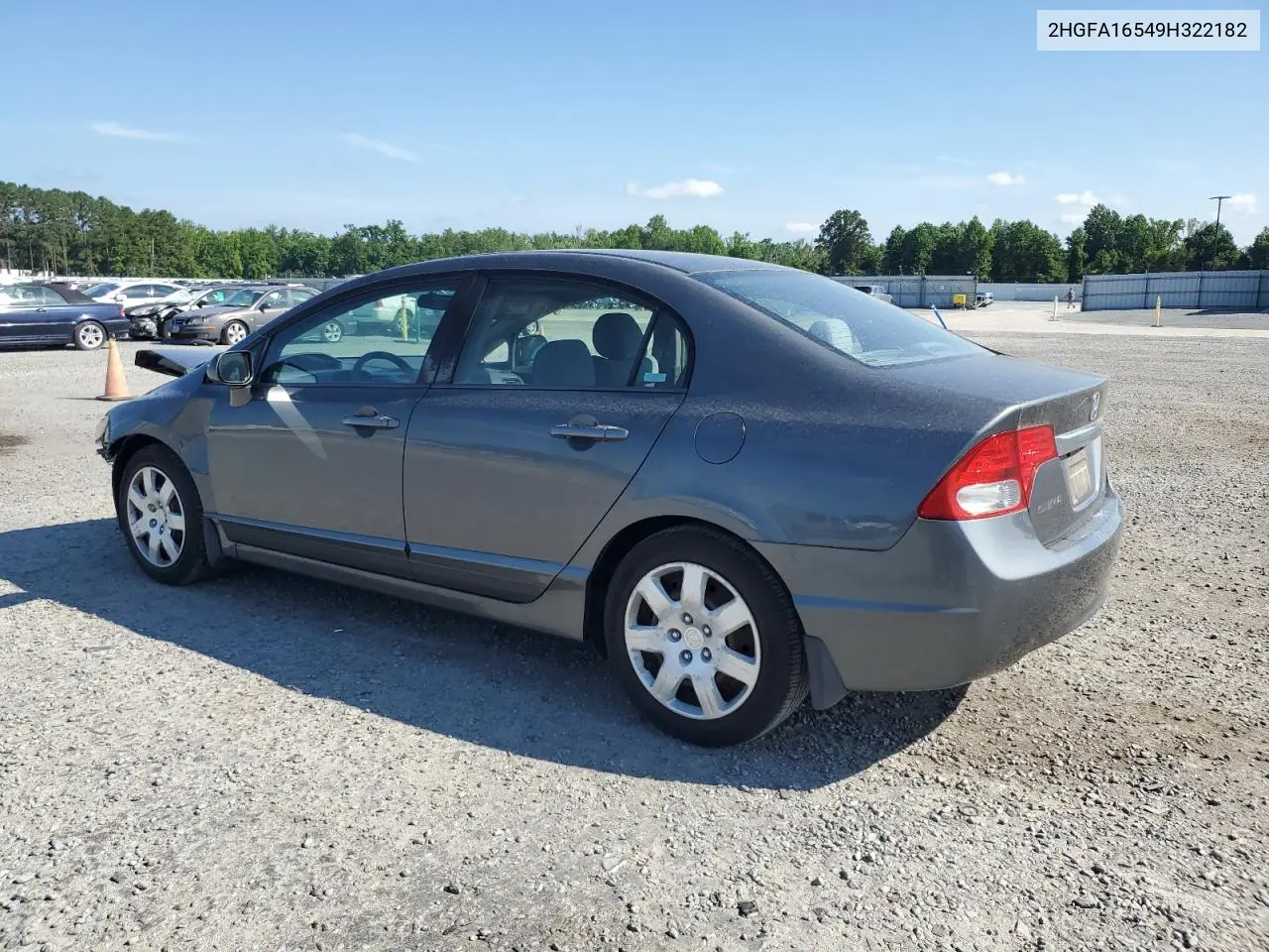 2009 Honda Civic Lx VIN: 2HGFA16549H322182 Lot: 63004925