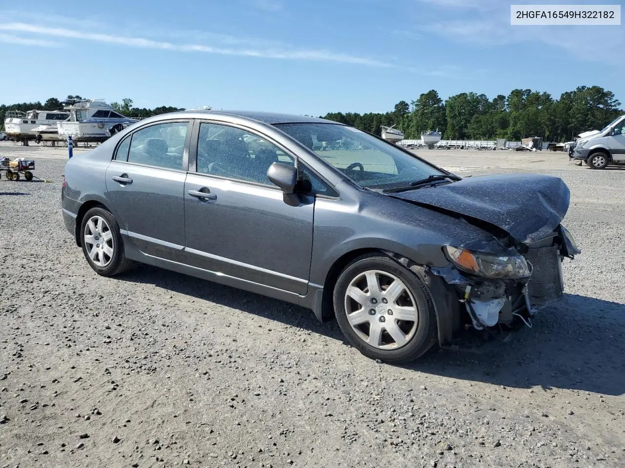 2009 Honda Civic Lx VIN: 2HGFA16549H322182 Lot: 63004925