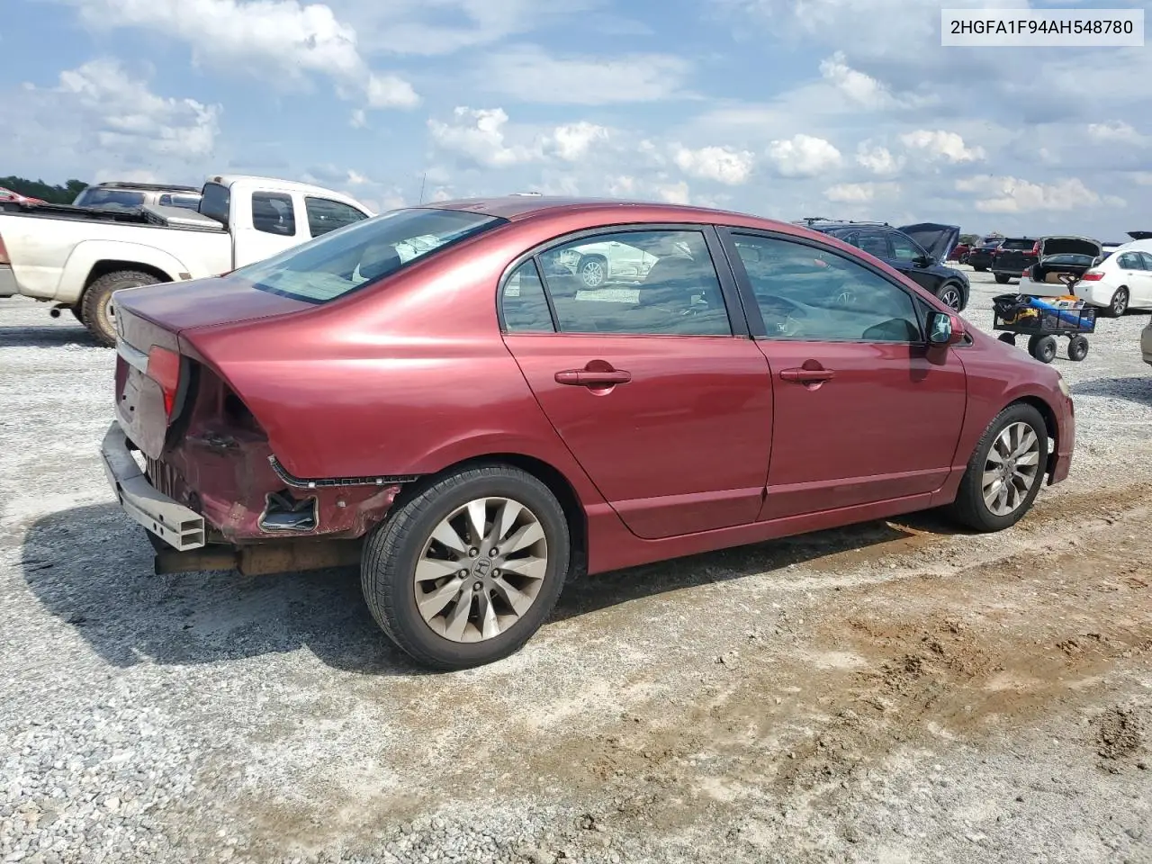 2010 Honda Civic Exl VIN: 2HGFA1F94AH548780 Lot: 57032215