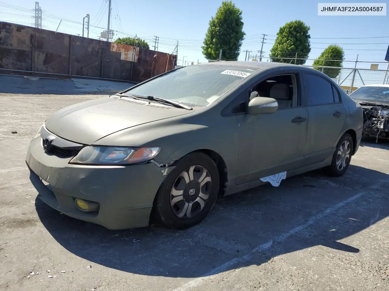 2010 Honda Civic Hybrid VIN: JHMFA3F22AS004587 Lot: 63042095