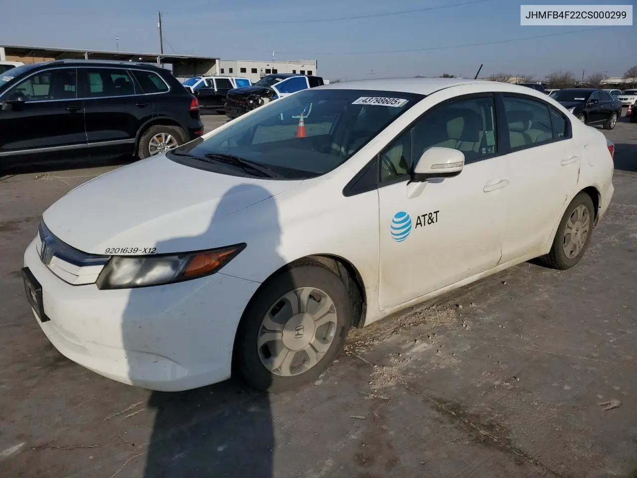2012 Honda Civic Hybrid VIN: JHMFB4F22CS000299 Lot: 43798605