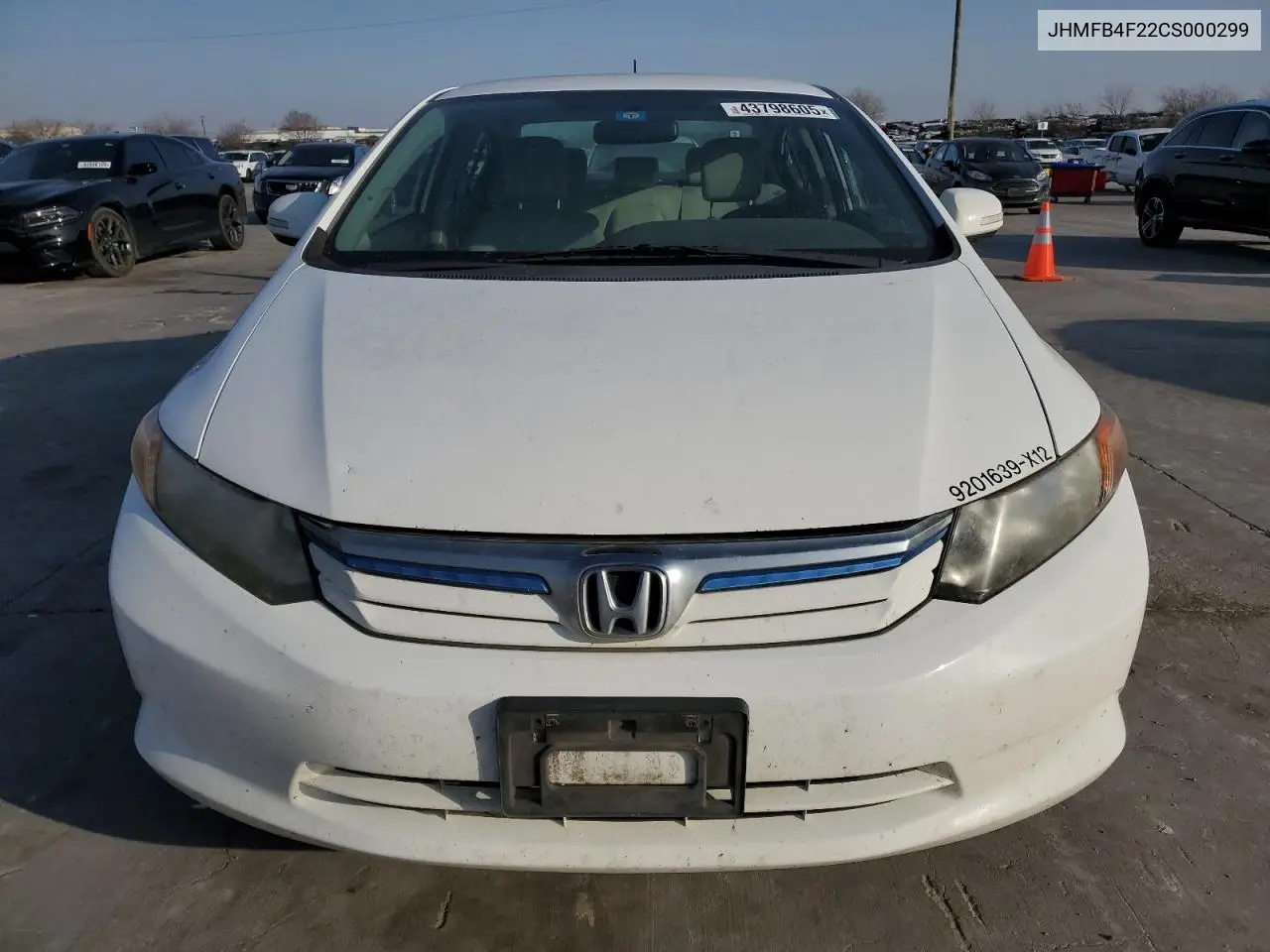 2012 Honda Civic Hybrid VIN: JHMFB4F22CS000299 Lot: 43798605
