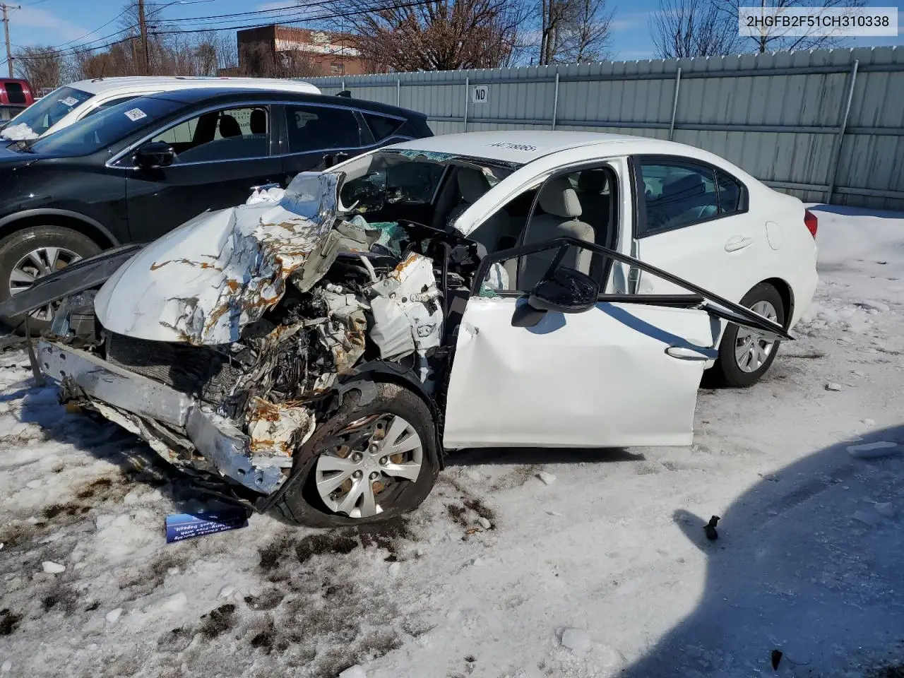 2012 Honda Civic Lx VIN: 2HGFB2F51CH310338 Lot: 44718065