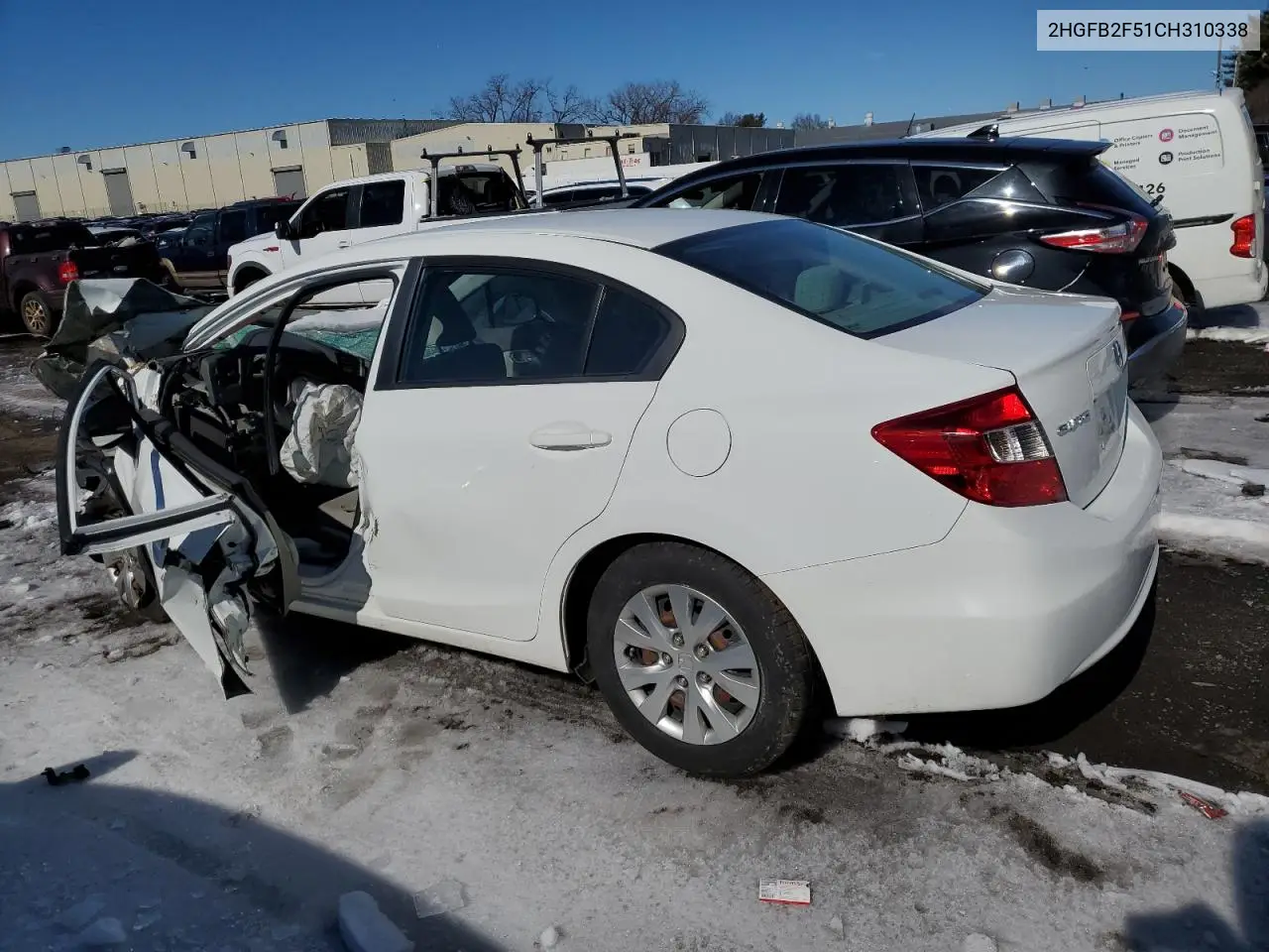 2012 Honda Civic Lx VIN: 2HGFB2F51CH310338 Lot: 44718065