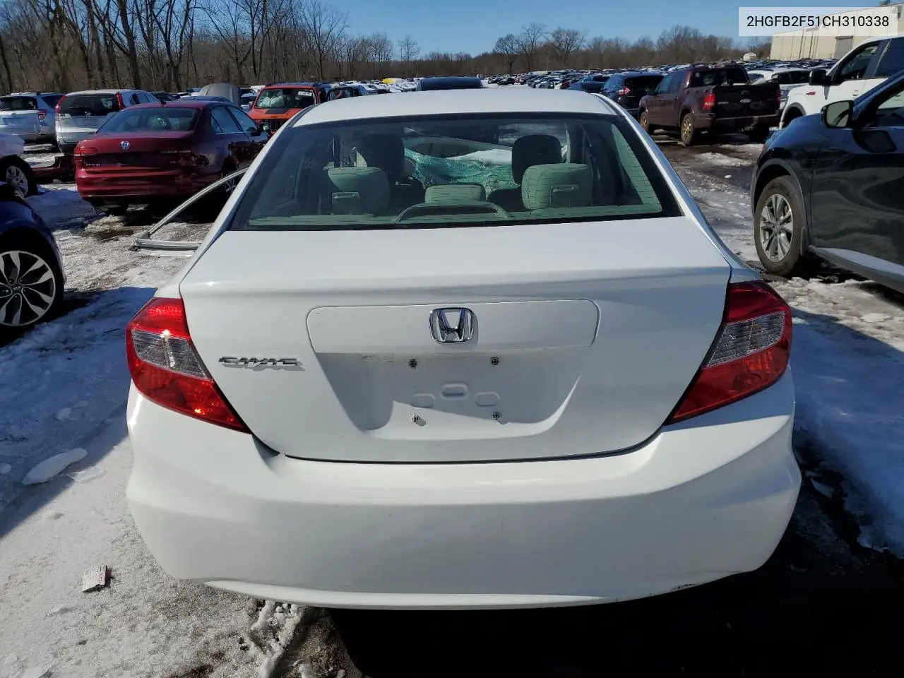 2012 Honda Civic Lx VIN: 2HGFB2F51CH310338 Lot: 44718065