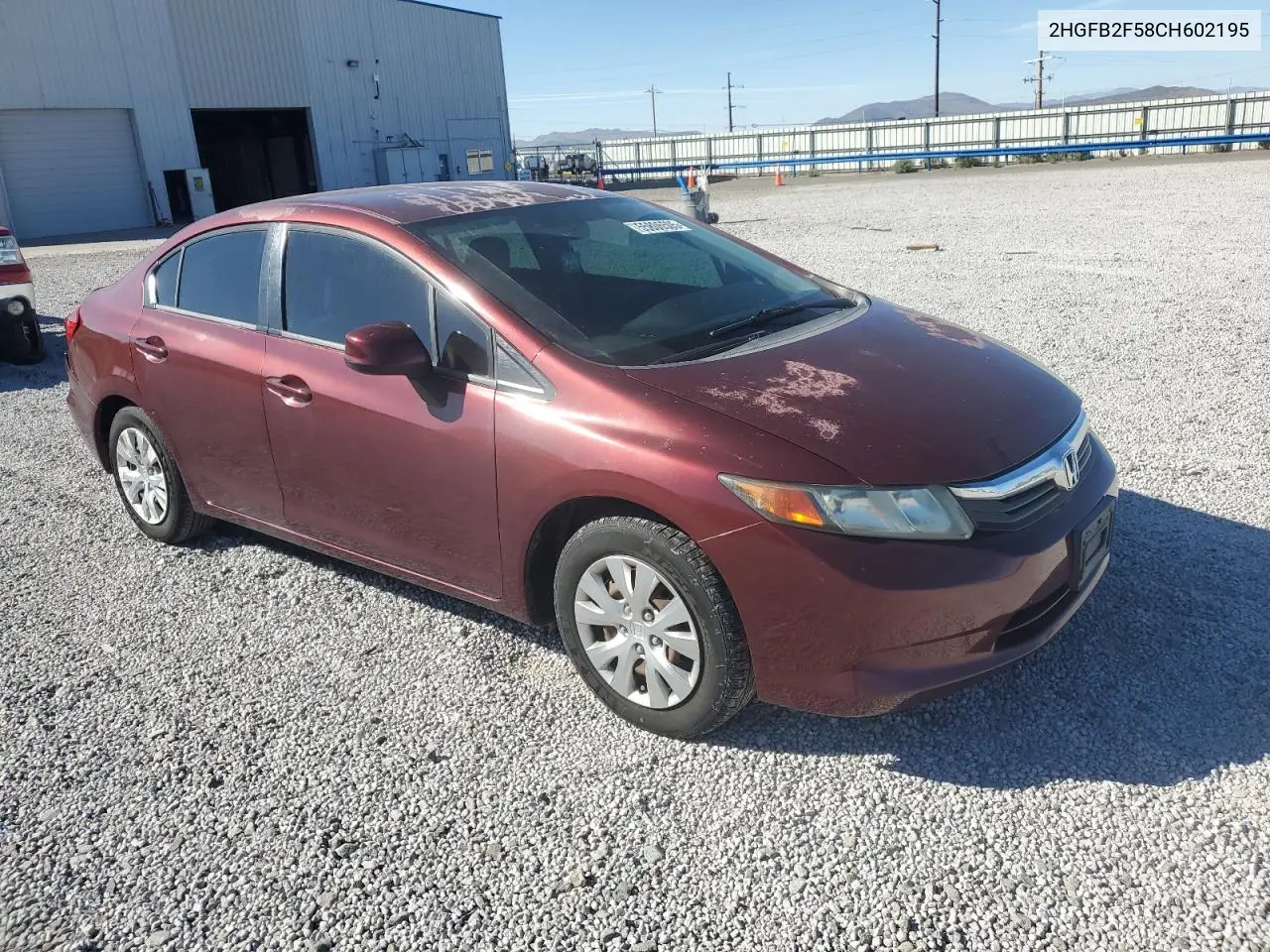 2012 Honda Civic Lx VIN: 2HGFB2F58CH602195 Lot: 55806505