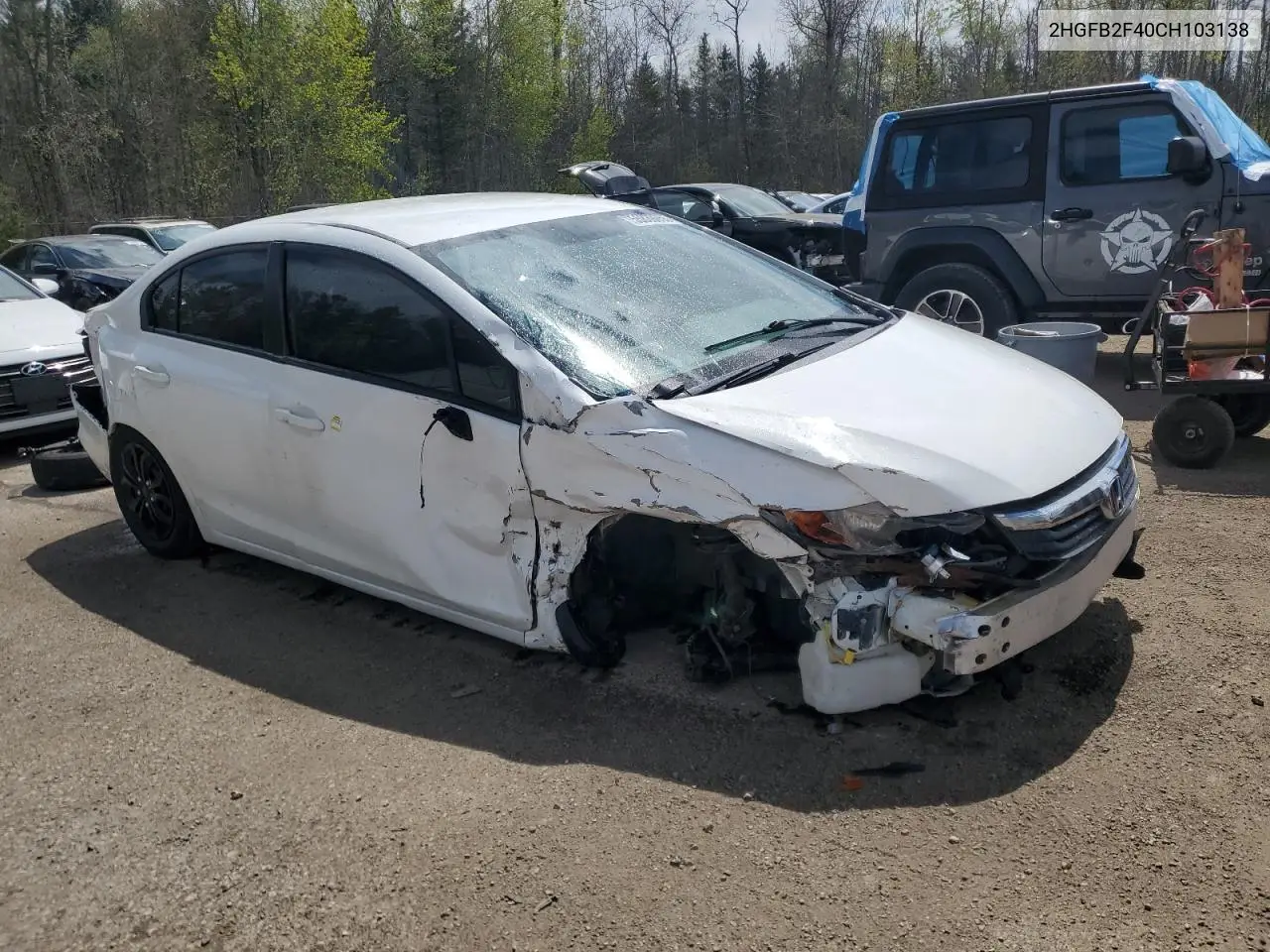 2012 Honda Civic Lx VIN: 2HGFB2F40CH103138 Lot: 55839055