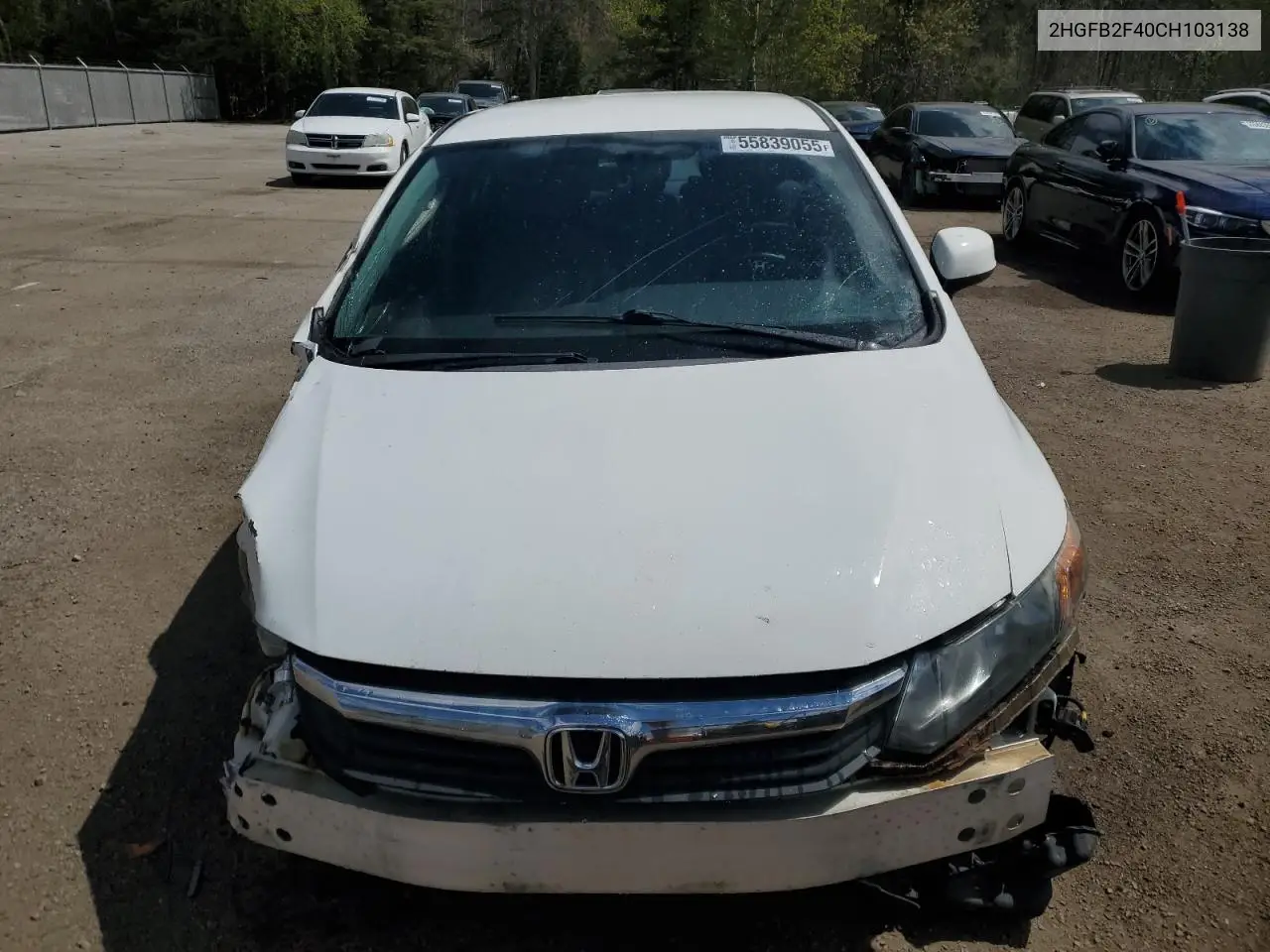 2012 Honda Civic Lx VIN: 2HGFB2F40CH103138 Lot: 55839055