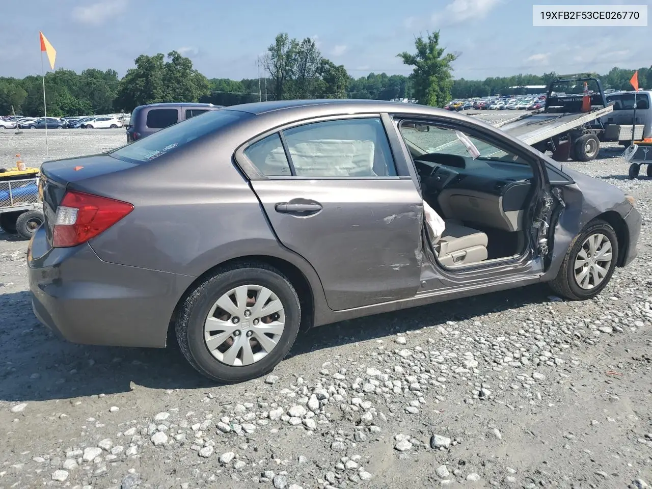 2012 Honda Civic Lx VIN: 19XFB2F53CE026770 Lot: 56837005