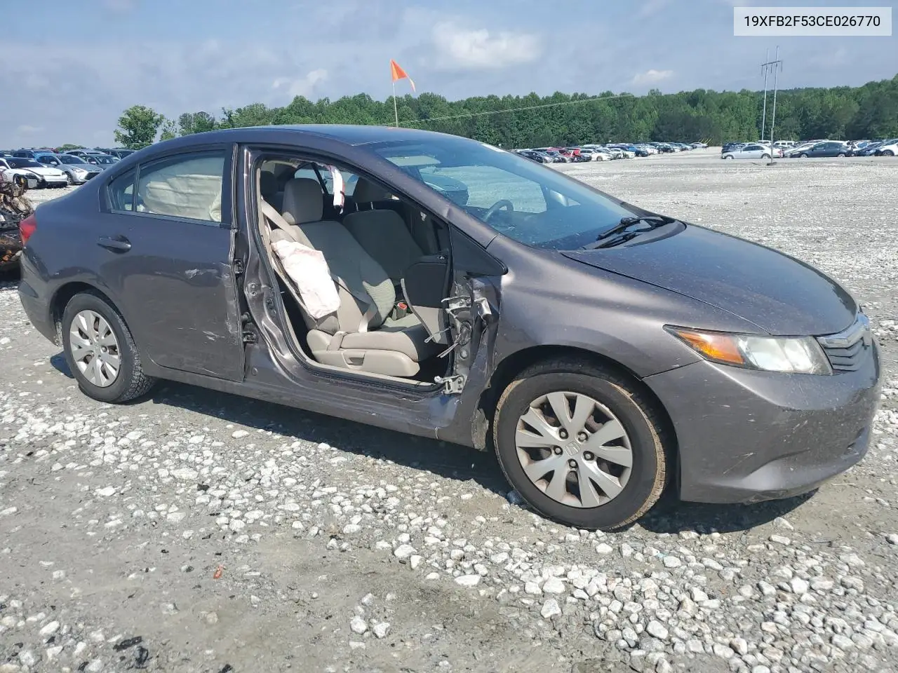 2012 Honda Civic Lx VIN: 19XFB2F53CE026770 Lot: 56837005