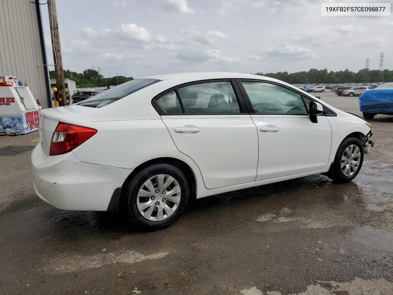 2012 Honda Civic Lx VIN: 19XFB2F57CE098877 Lot: 56989265