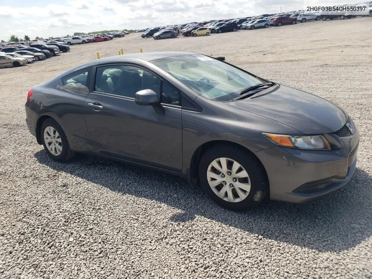 2012 Honda Civic Lx VIN: 2HGFG3B54CH550397 Lot: 57066285