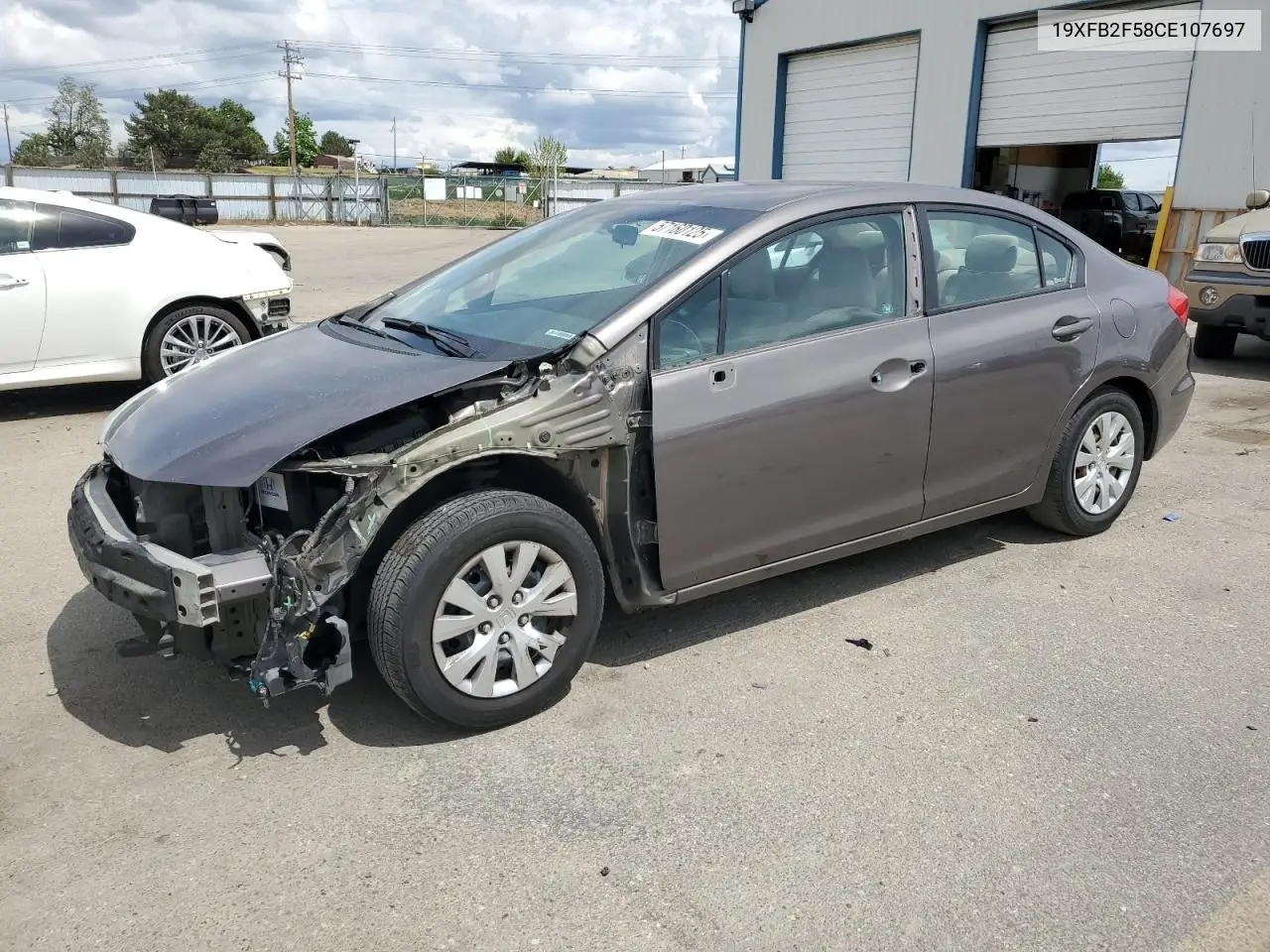 2012 Honda Civic Lx VIN: 19XFB2F58CE107697 Lot: 57160125