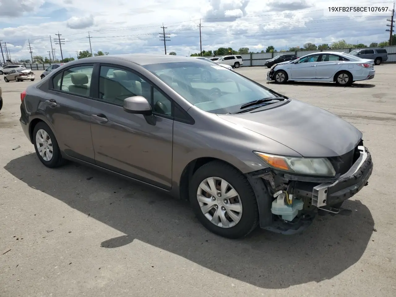 2012 Honda Civic Lx VIN: 19XFB2F58CE107697 Lot: 57160125