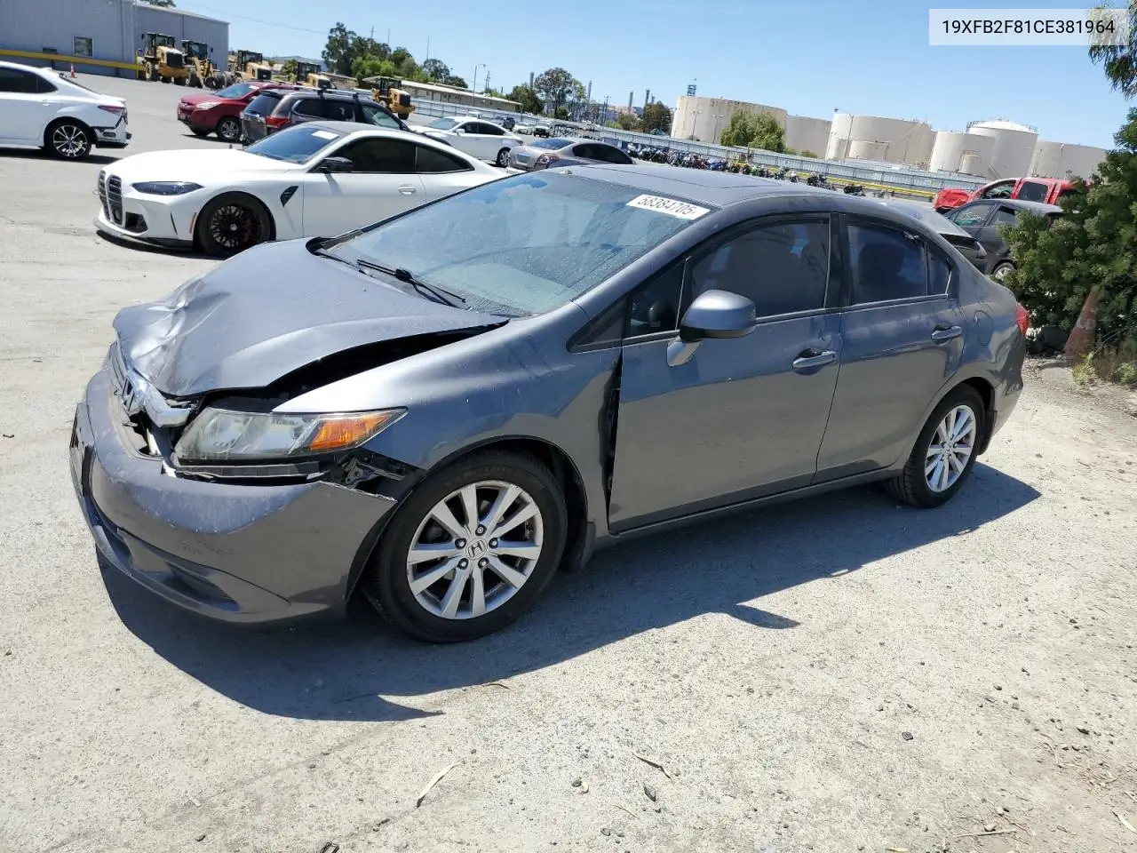 2012 Honda Civic Ex VIN: 19XFB2F81CE381964 Lot: 58384705
