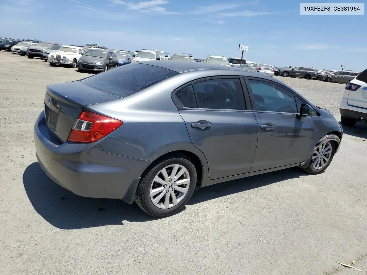 2012 Honda Civic Ex VIN: 19XFB2F81CE381964 Lot: 58384705
