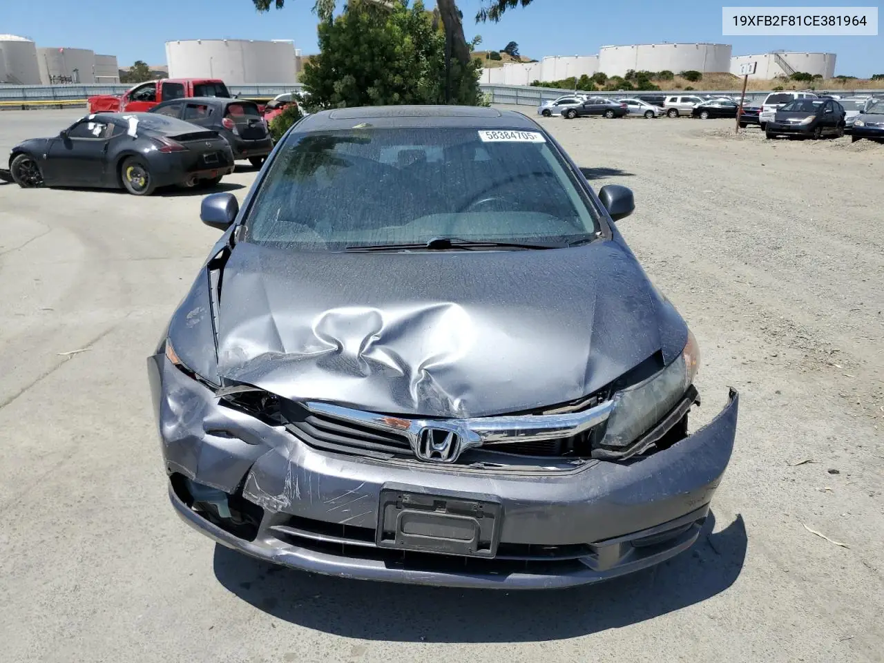 2012 Honda Civic Ex VIN: 19XFB2F81CE381964 Lot: 58384705