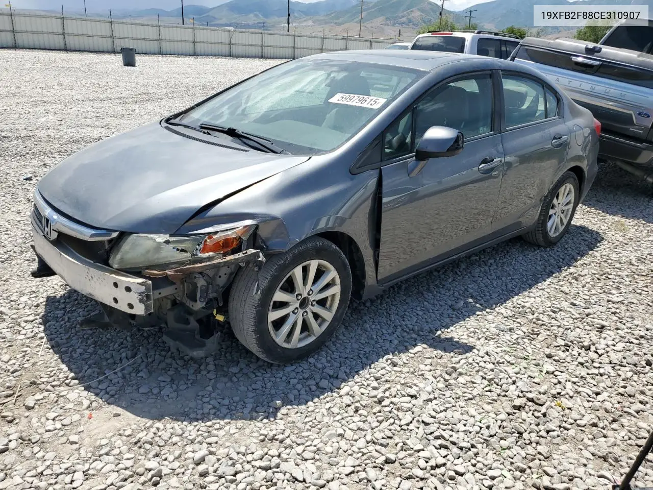 2012 Honda Civic Ex VIN: 19XFB2F88CE310907 Lot: 59979615