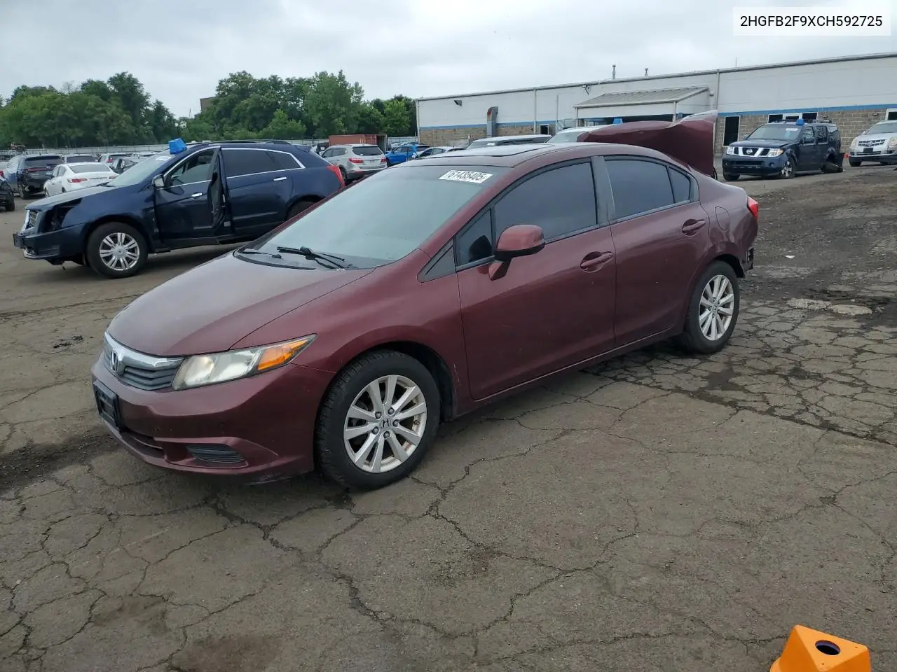 2012 Honda Civic Exl VIN: 2HGFB2F9XCH592725 Lot: 61435405