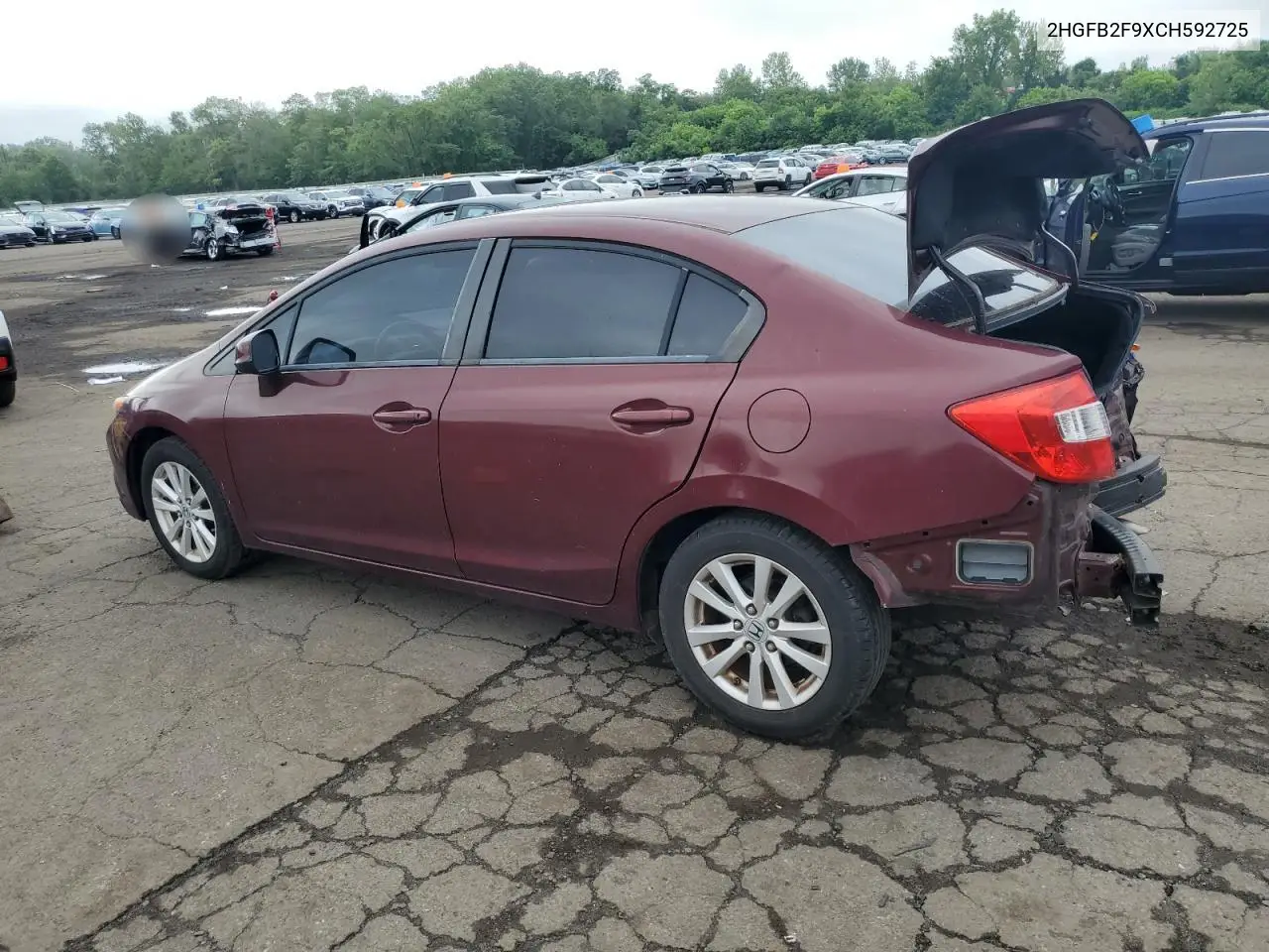 2012 Honda Civic Exl VIN: 2HGFB2F9XCH592725 Lot: 61435405
