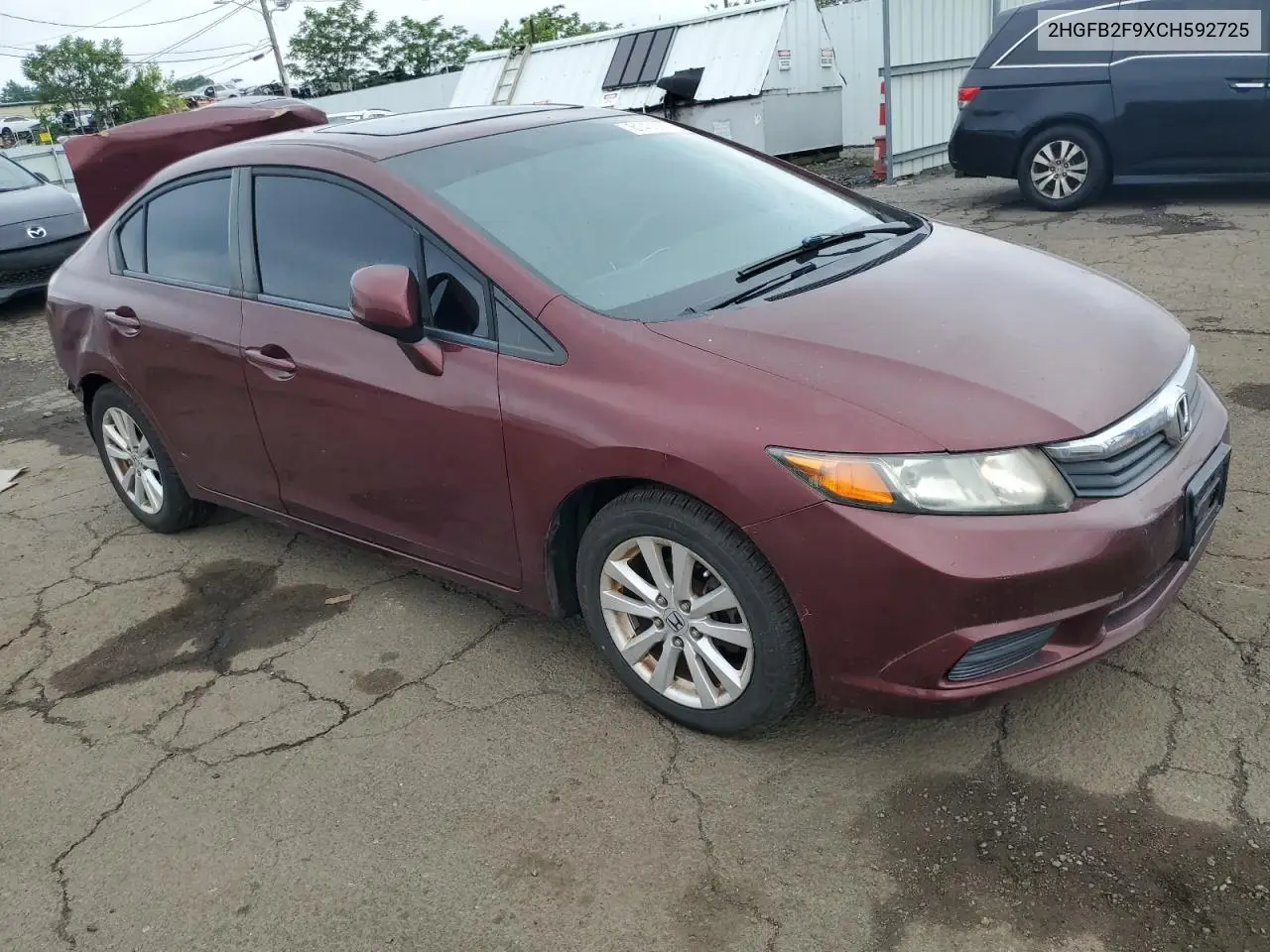 2012 Honda Civic Exl VIN: 2HGFB2F9XCH592725 Lot: 61435405