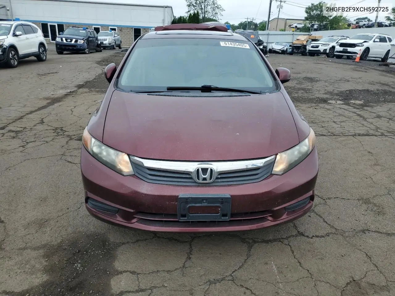 2012 Honda Civic Exl VIN: 2HGFB2F9XCH592725 Lot: 61435405