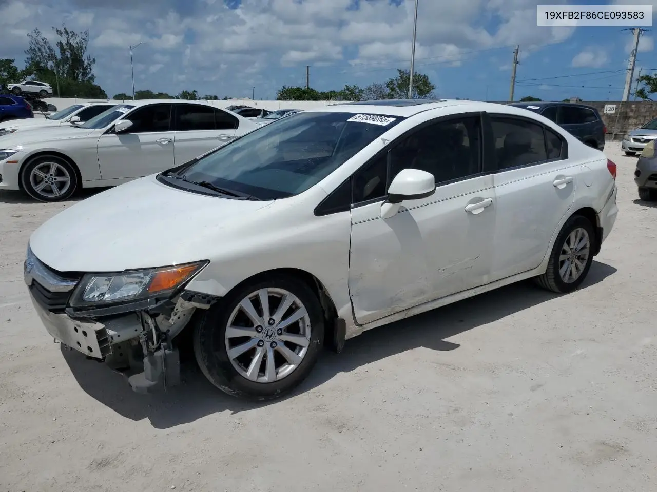 2012 Honda Civic Ex VIN: 19XFB2F86CE093583 Lot: 61589065