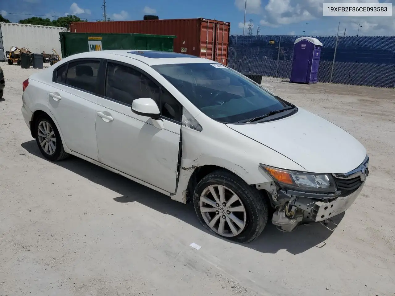 2012 Honda Civic Ex VIN: 19XFB2F86CE093583 Lot: 61589065