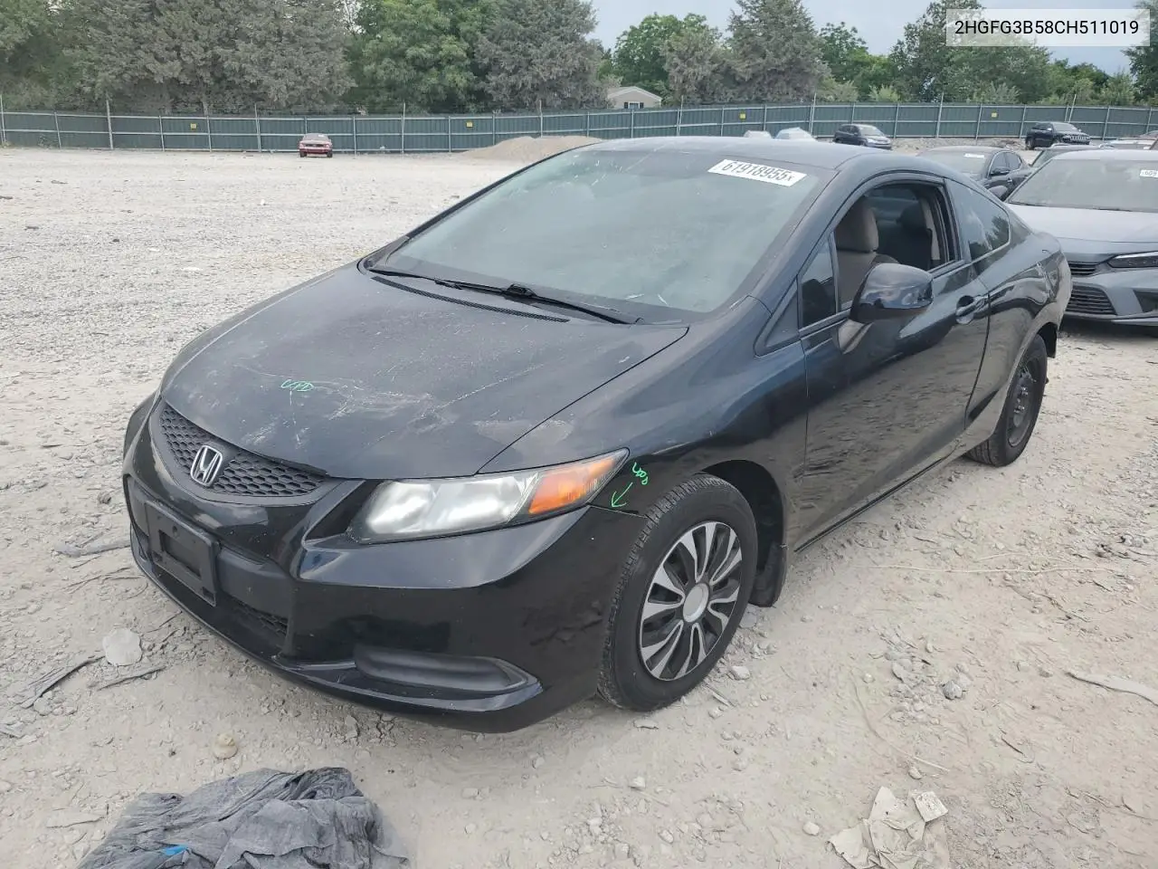 2012 Honda Civic Lx VIN: 2HGFG3B58CH511019 Lot: 61918955