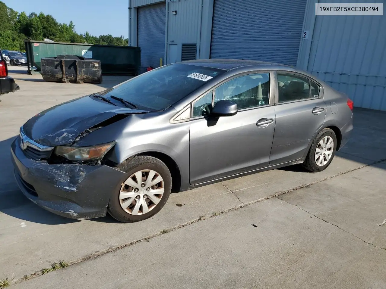 2012 Honda Civic Lx VIN: 19XFB2F5XCE380494 Lot: 61990825