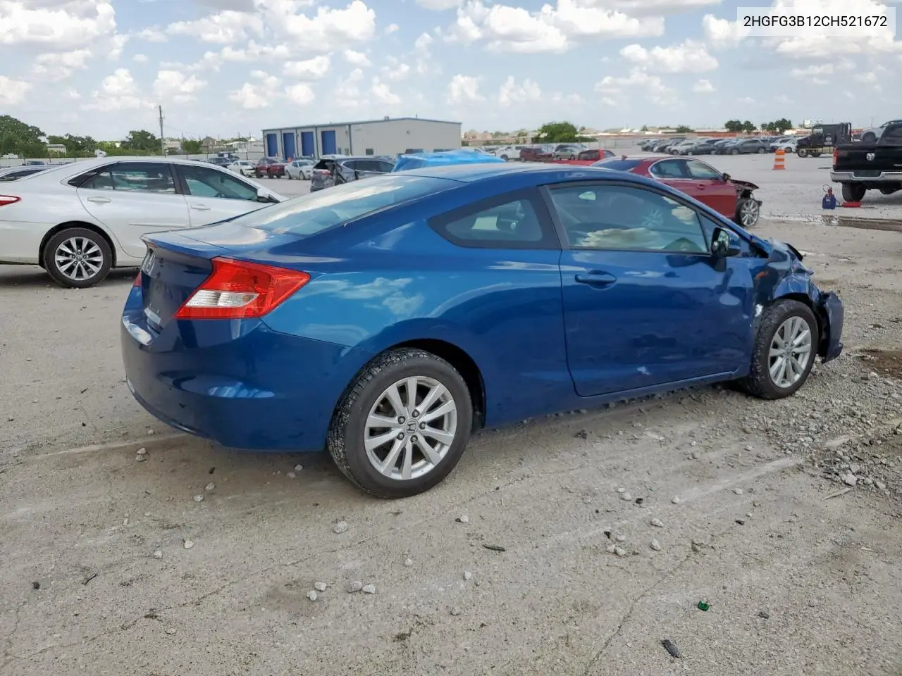 2012 Honda Civic Exl VIN: 2HGFG3B12CH521672 Lot: 61995915