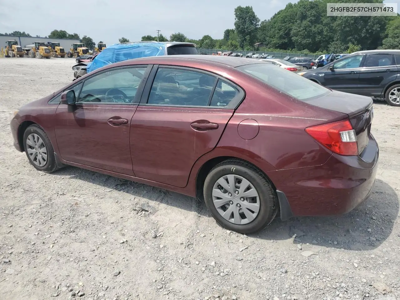 2012 Honda Civic Lx VIN: 2HGFB2F57CH571473 Lot: 62140685