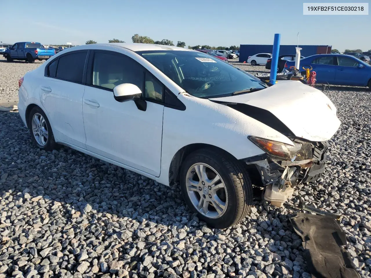2012 Honda Civic Lx VIN: 19XFB2F51CE030218 Lot: 62265435