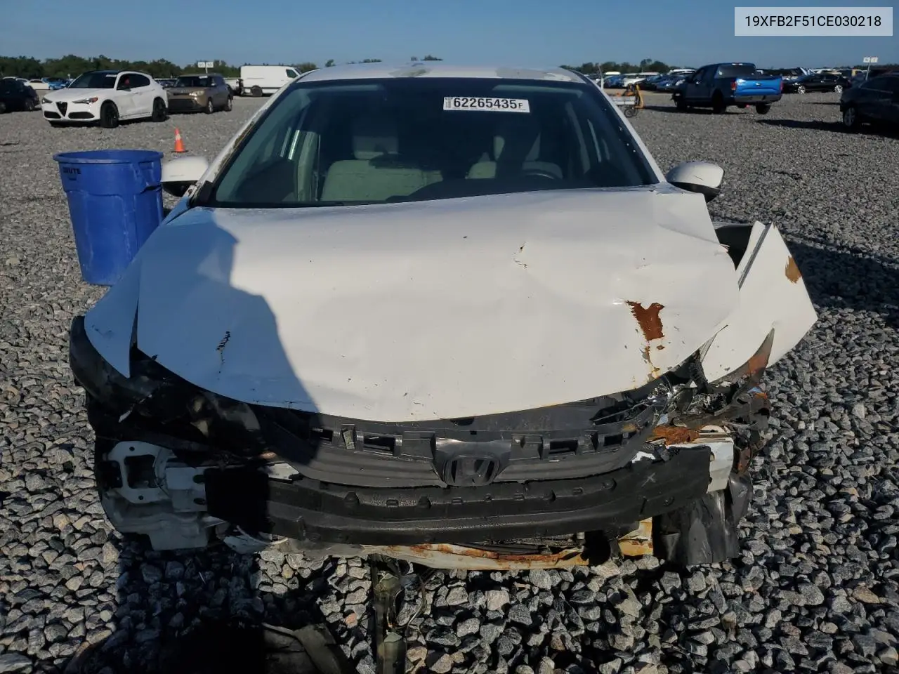 2012 Honda Civic Lx VIN: 19XFB2F51CE030218 Lot: 62265435