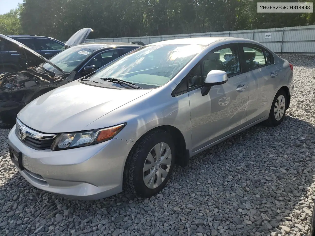 2012 Honda Civic Lx VIN: 2HGFB2F58CH314838 Lot: 62467655