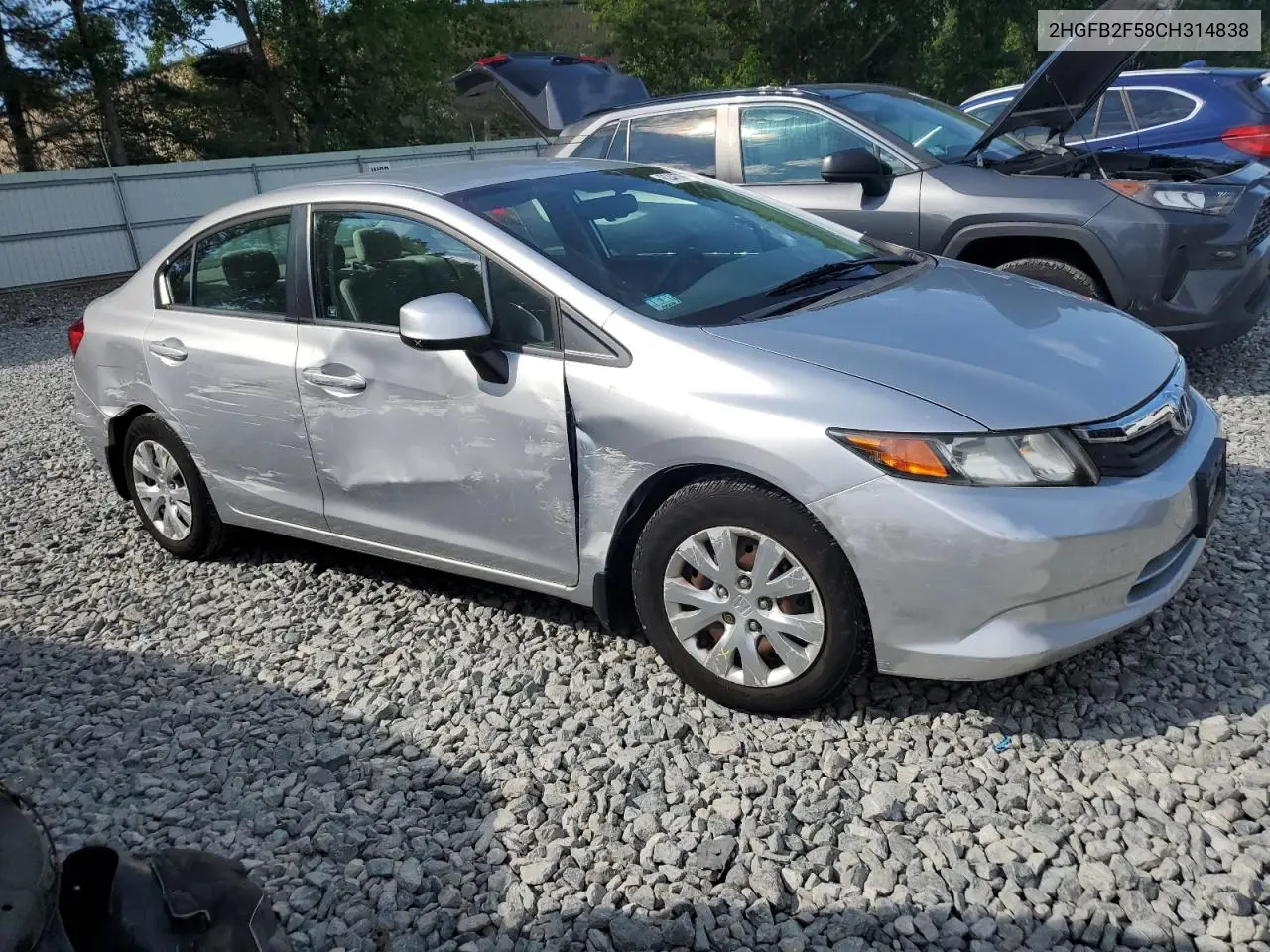 2012 Honda Civic Lx VIN: 2HGFB2F58CH314838 Lot: 62467655