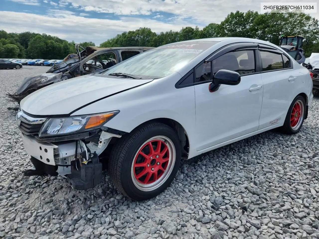 2012 Honda Civic Lx VIN: 2HGFB2F57CH611034 Lot: 62484765