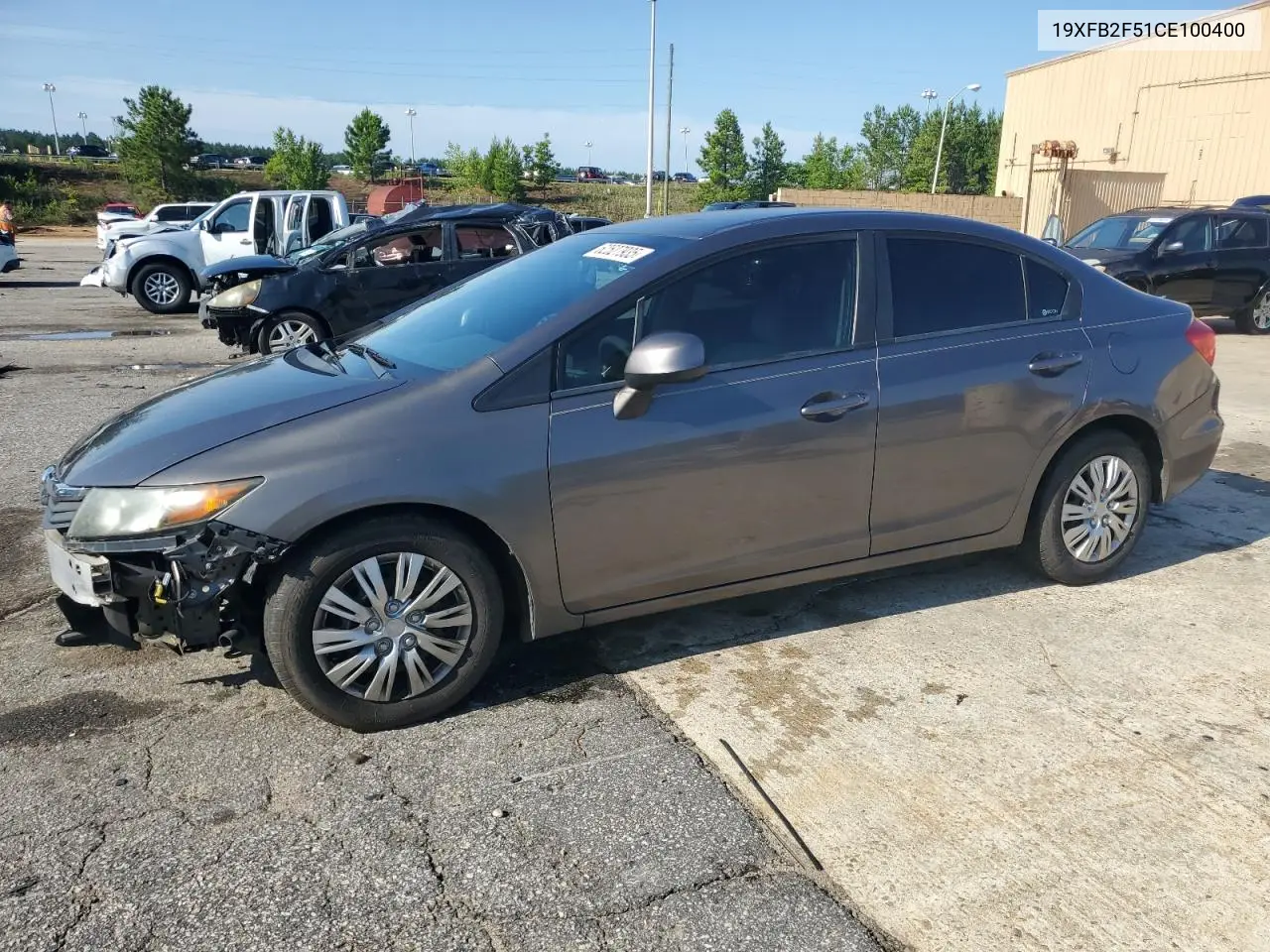2012 Honda Civic Lx VIN: 19XFB2F51CE100400 Lot: 62527935