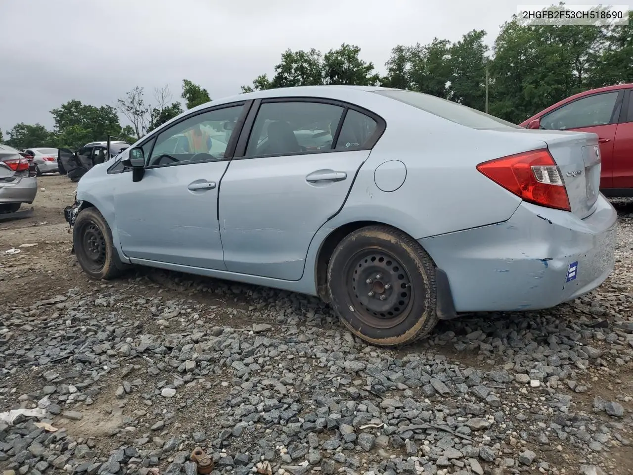 2012 Honda Civic Lx VIN: 2HGFB2F53CH518690 Lot: 62931895