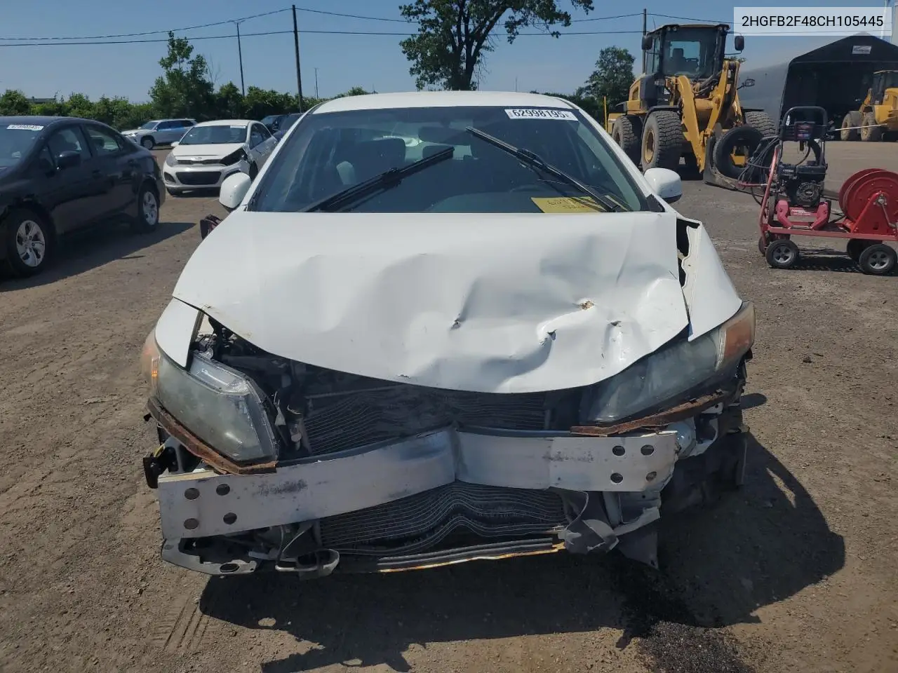 2012 Honda Civic Lx VIN: 2HGFB2F48CH105445 Lot: 62998195